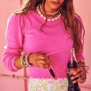 LoveShackFancy Lune Wool Cashmere Cropped Sweater Medium